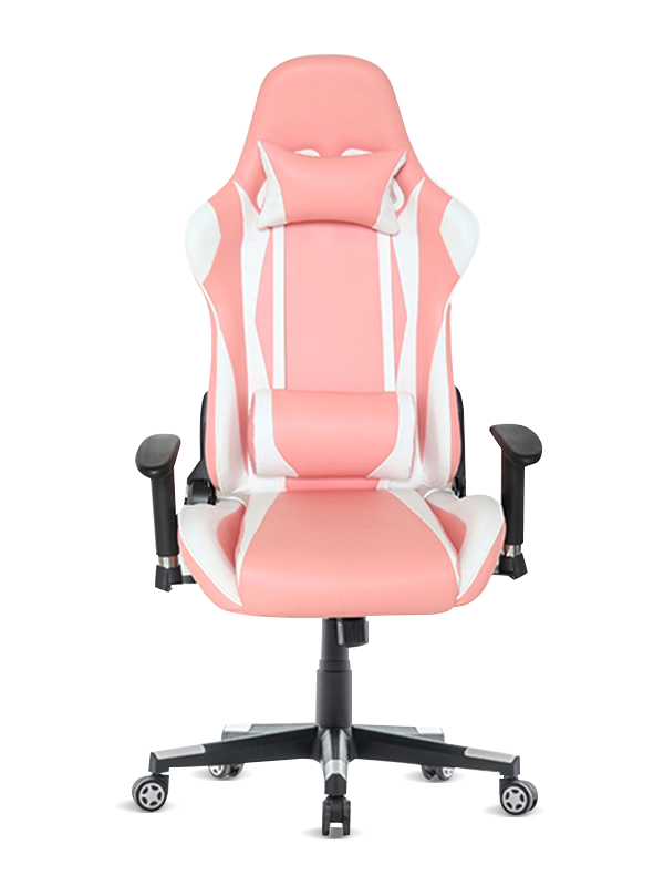2D ergonómikus fémvázas fehér rózsaszín forgó irodai szék 